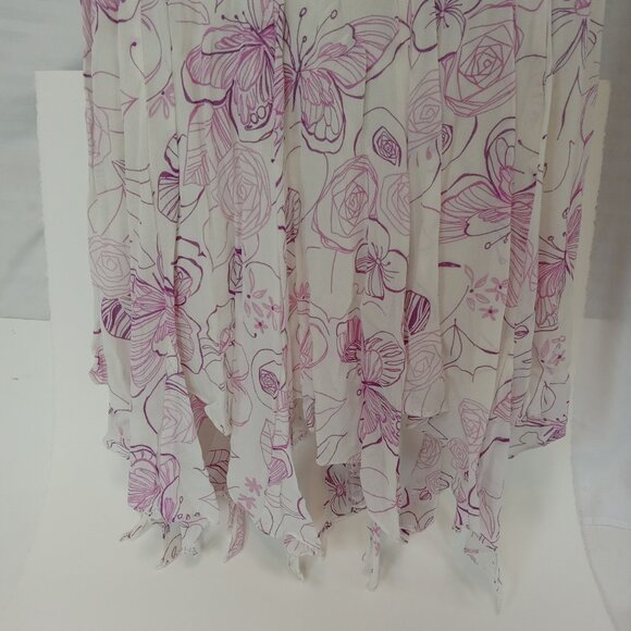 Eva Blue Y2K Fairy Dress 10 Handkerchief Whimsical Fairycore Beaded Floral White - Picture 12 of 16